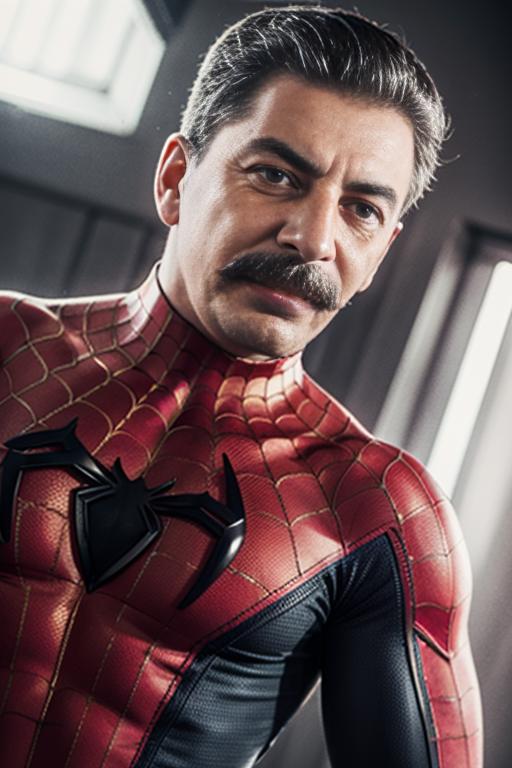 00035-2060373845-modelshoot style, muscular,Joseph Stalin dressed as spider-man,no helmet,intricate details, lens flare, intricate detailed face,.png